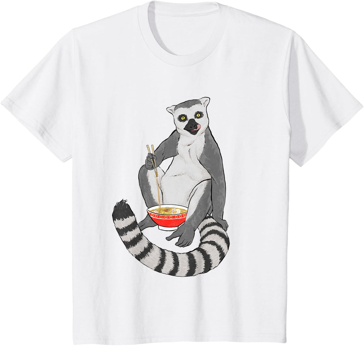 Lemur Ramen Bowl - Zookeeper Animal Researcher Lemur Lover T-Shirt - White