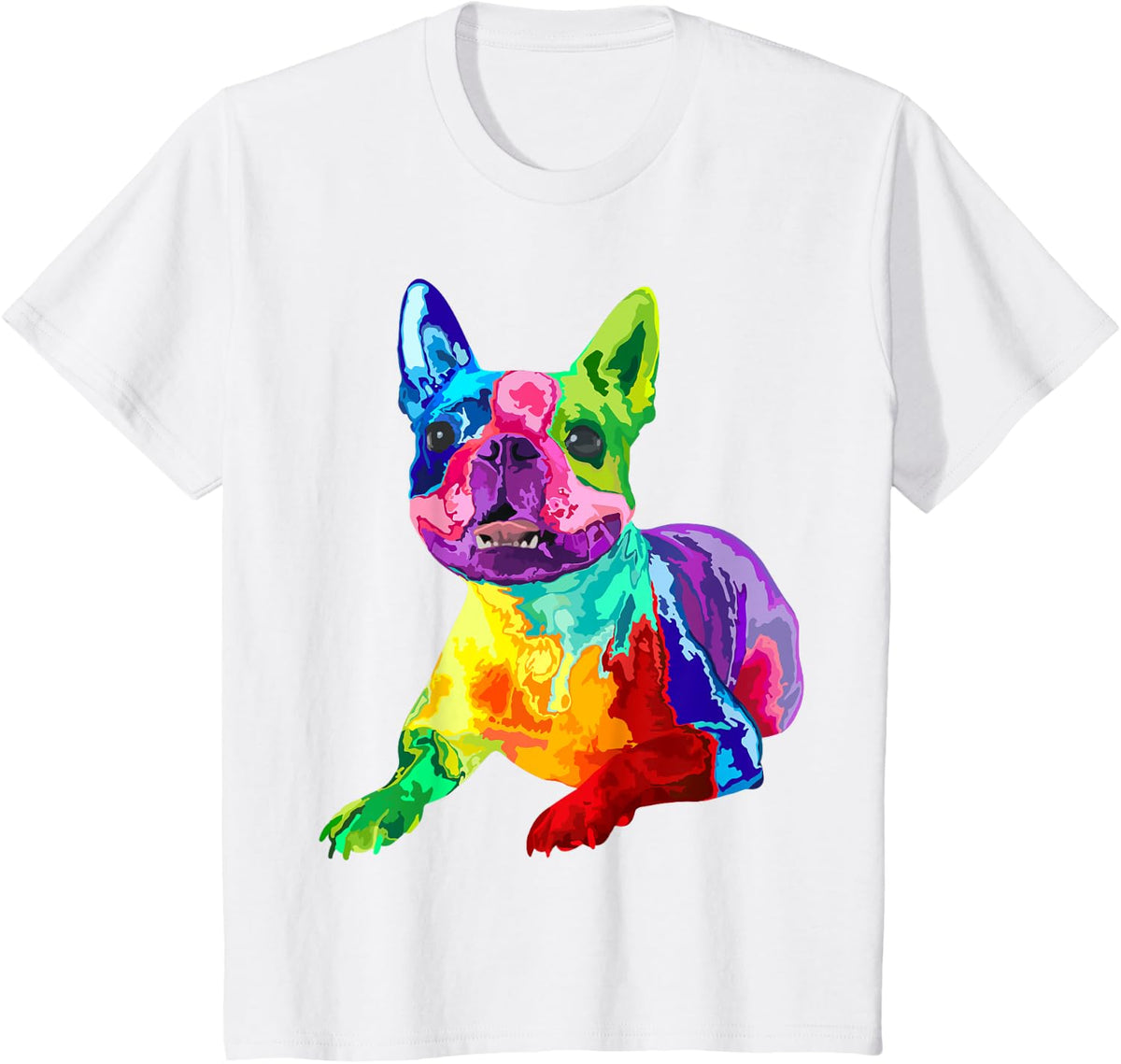 Dog Lover Gifts Boston Terrier Dog Colorful Boston Terrier Men Women Kids T-Shirt - White