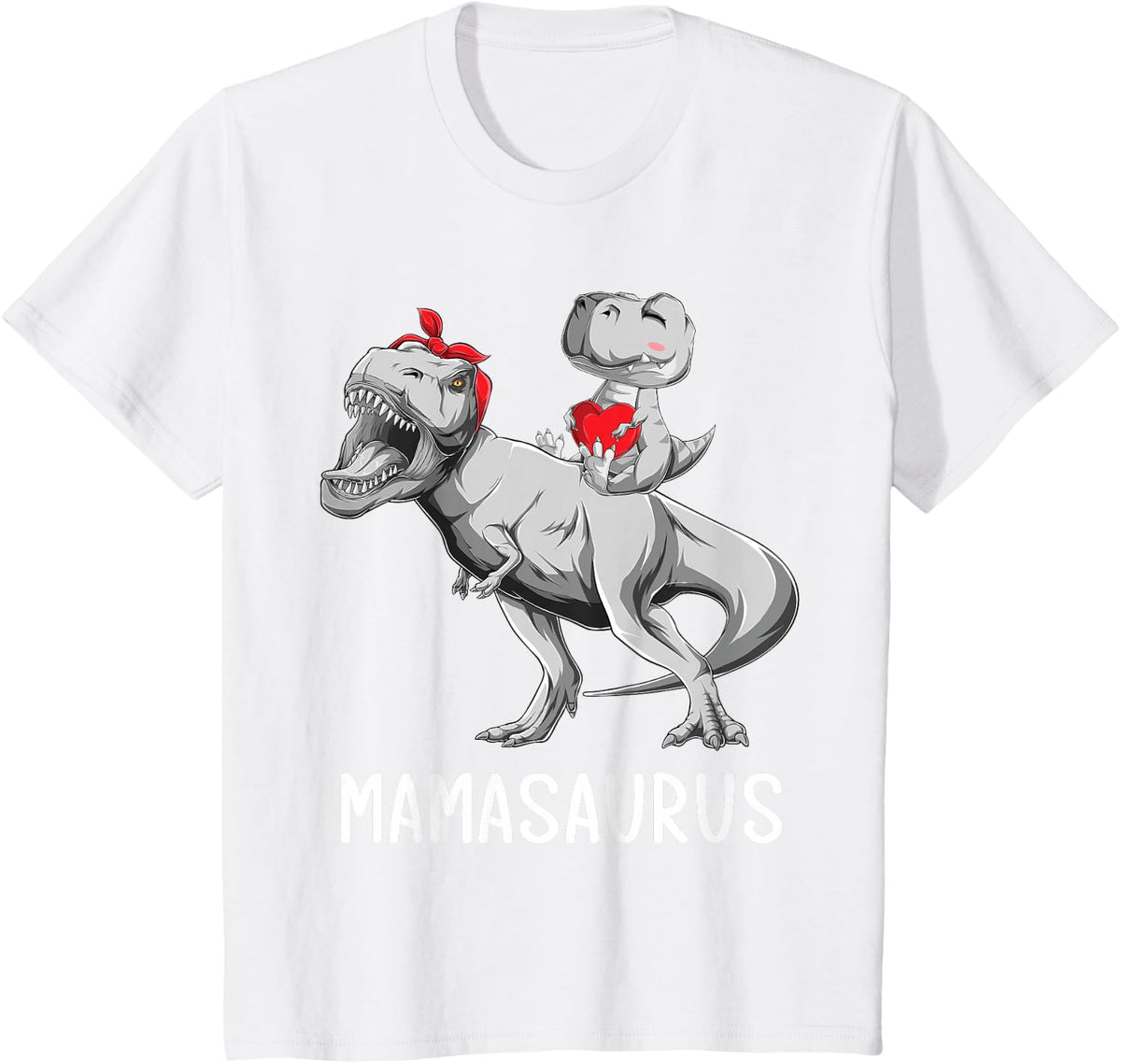 Mother's Day Mom Mamasaurus Dinosaur Mama T Rex Saurus T-Shirt - White
