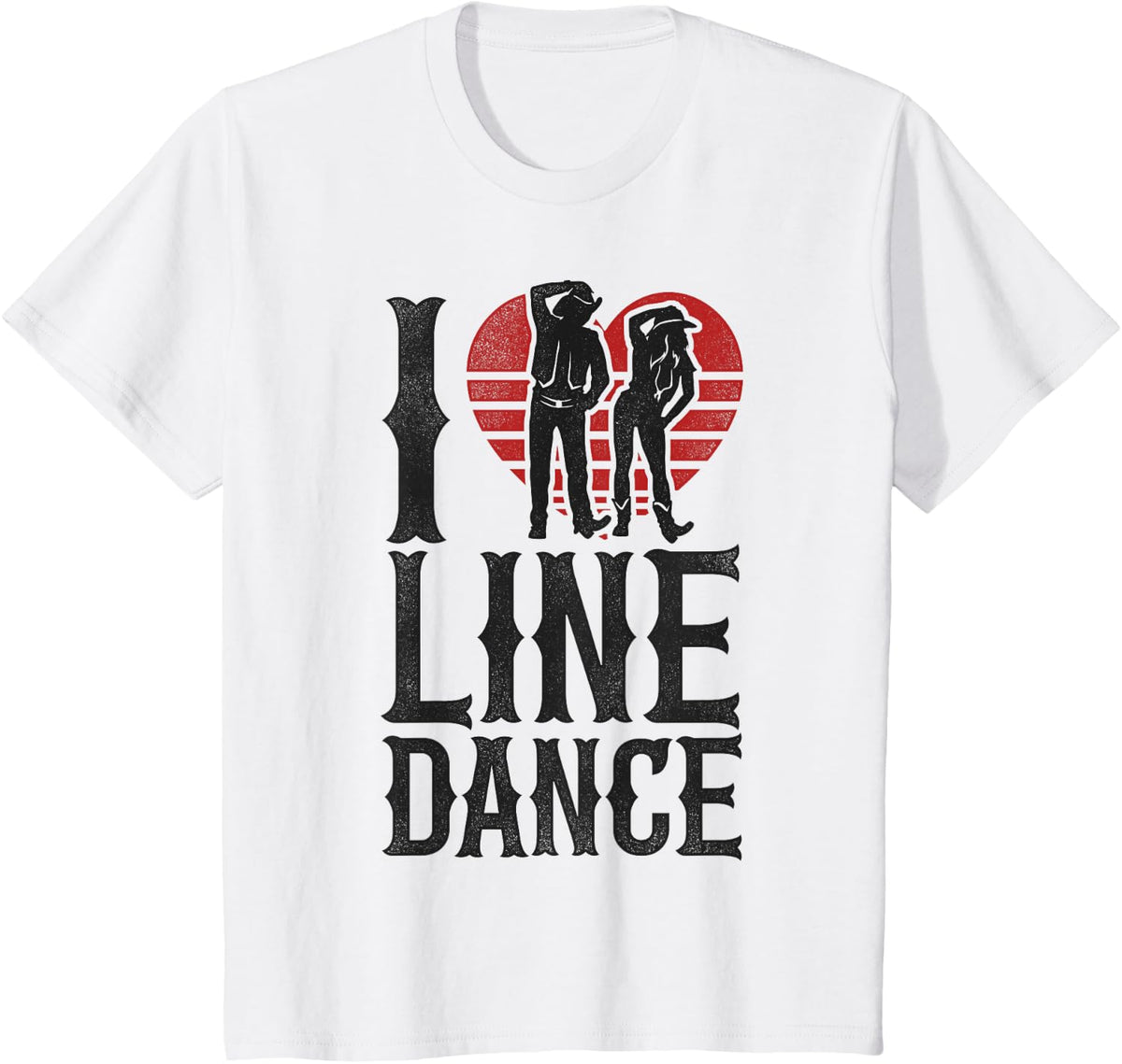 Line Dancing Dance Teacher Heart I Love Line Dance T-Shirt - White