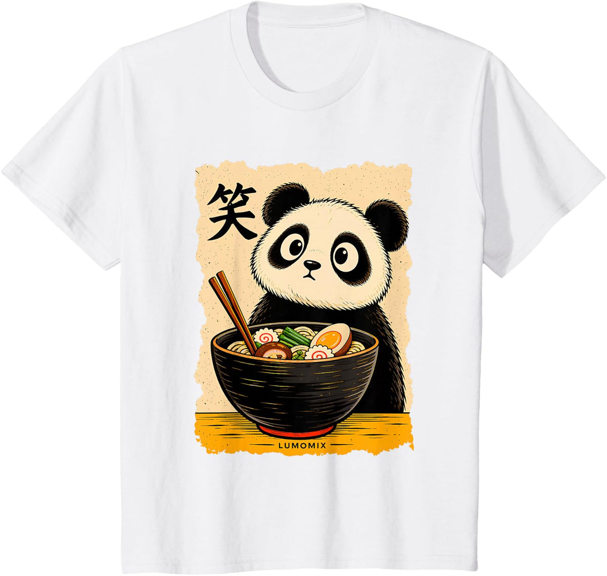 T-Shirt Kawaii Panda Ramen Japanese Food Vintage T-Shirt - White