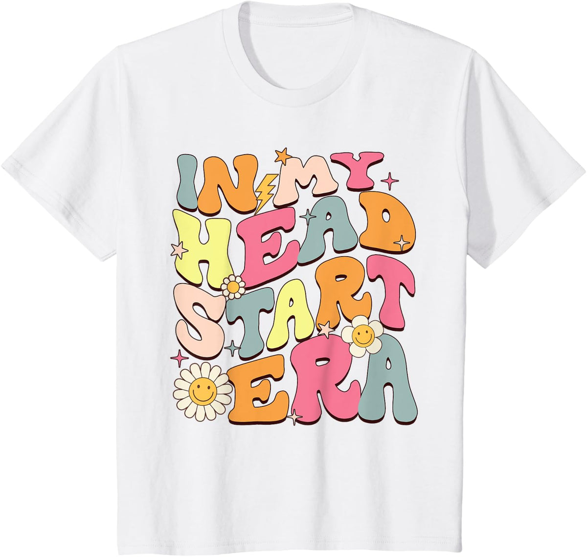 Groovy in My Head Start Era Homeschool Headstart Teacher Men Women Girls Kids T-Shirt - White