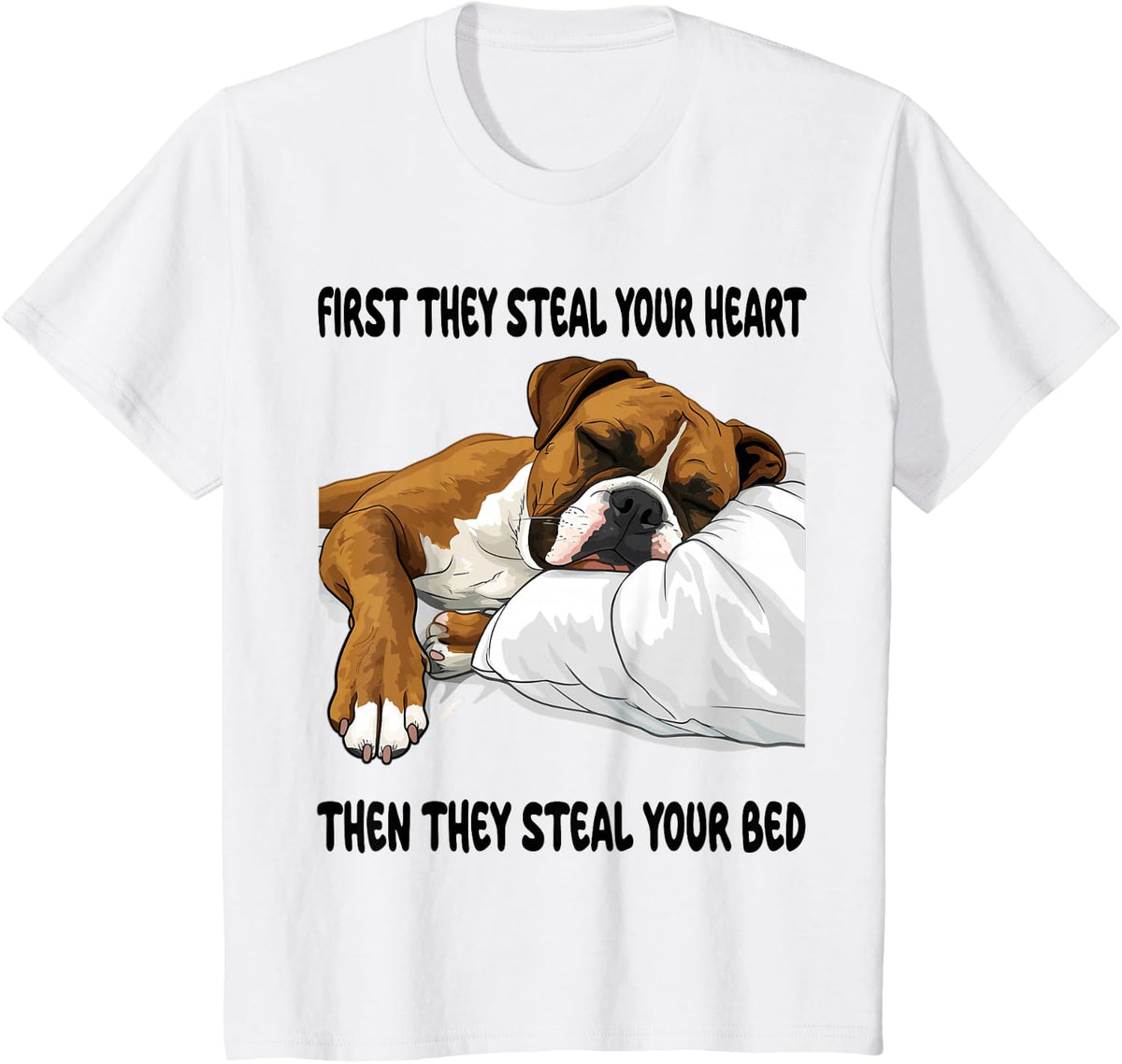 Boxer Sleeping Pajamas Nightgown T-Shirt - White