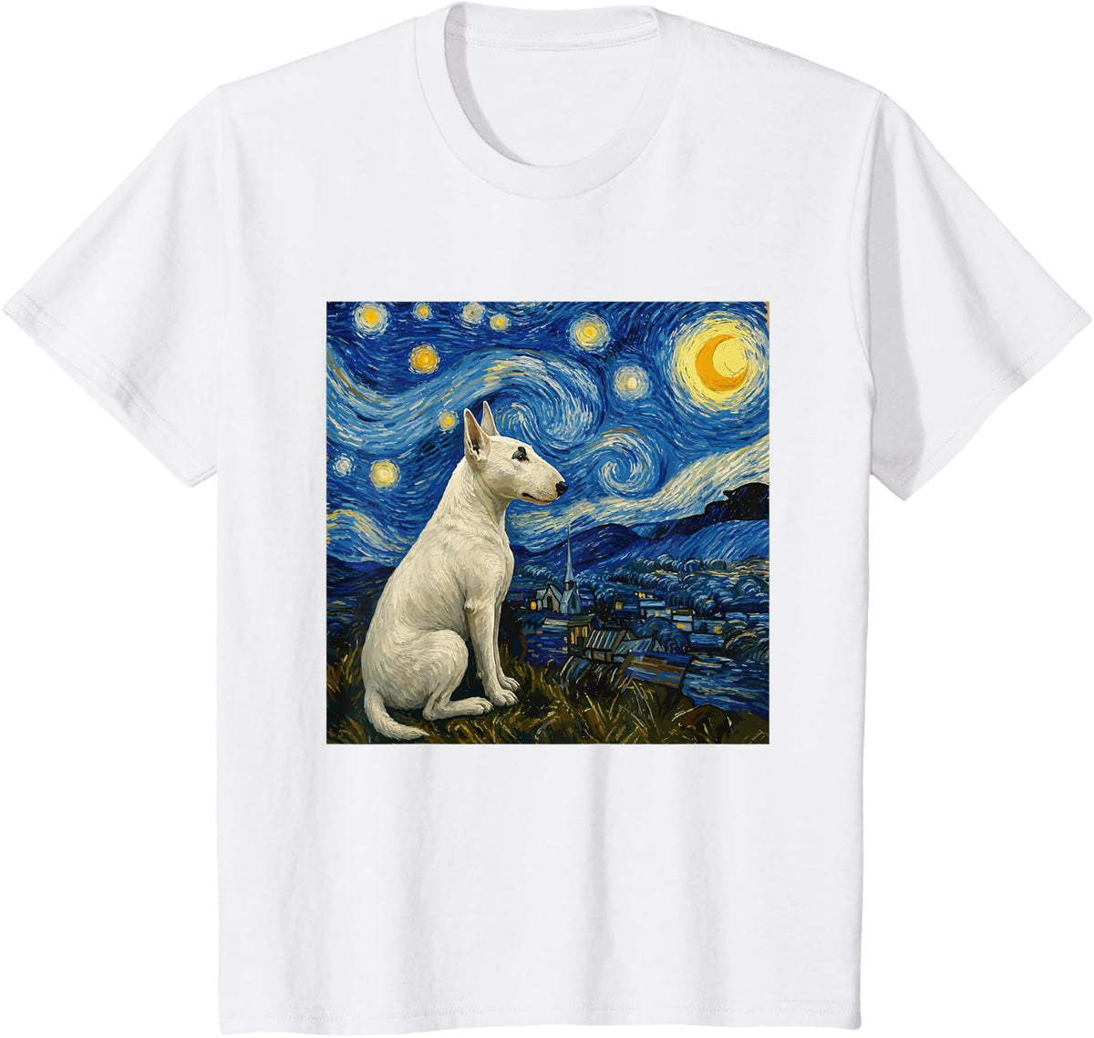 Miniature Bull Terrier Lover Painting Miniature Bull Terrier T-Shirt - White