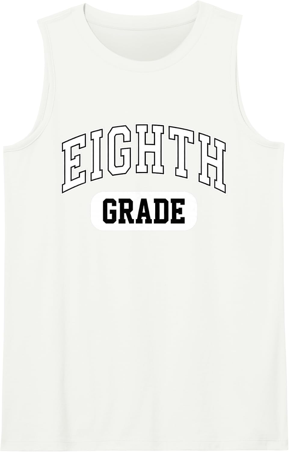Eighth Grade Middle School Student Teacher Retro Varsity Sleeveless Tank Top - White