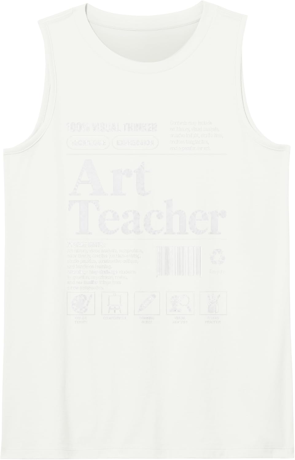 Art Teacher Art Education Funny Back to School Teach Art Tank Top - White