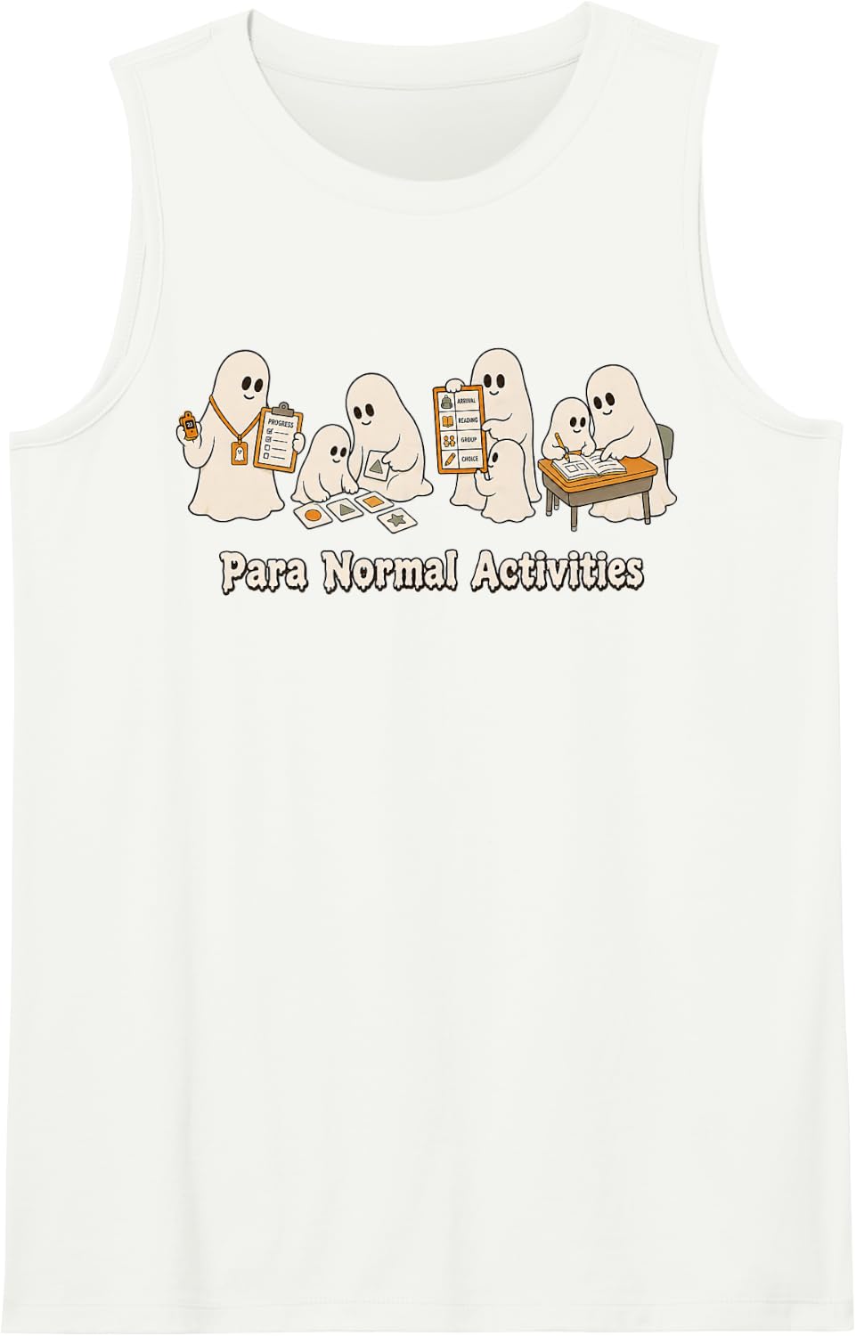 para Normal Activities, Paraprofessional Halloween Teacher Sleeveless Tank Top - White
