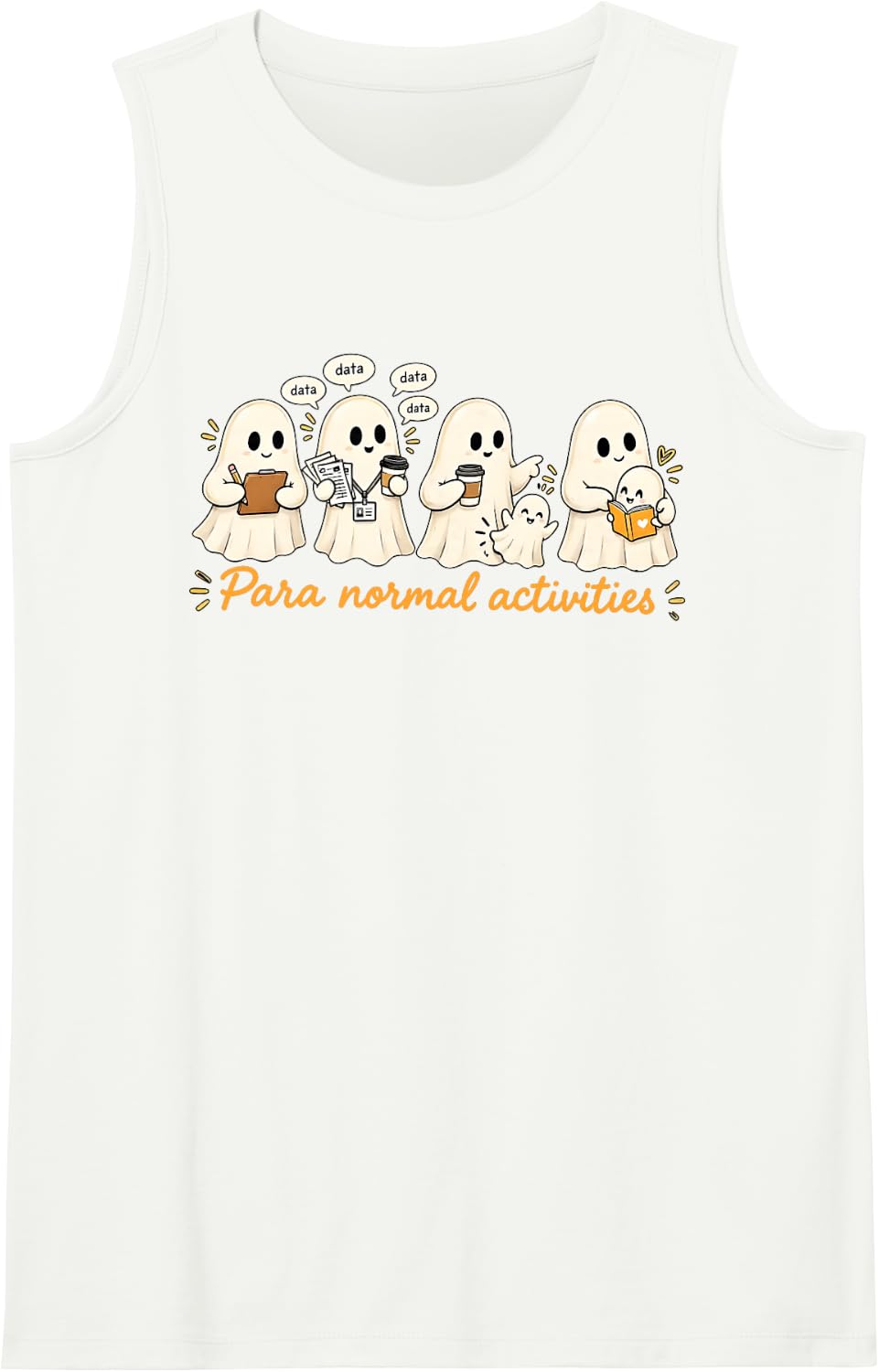 Halloween Ghost para Normal Activities Paraprofessional Sleeveless Tank Top - White
