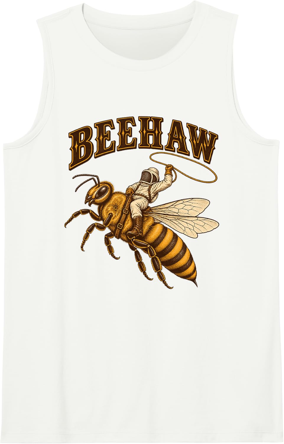 Beekeeper Beekeeping Honey Bee Cowboy Farm Life Beehaw Sleeveless Tank Top - White