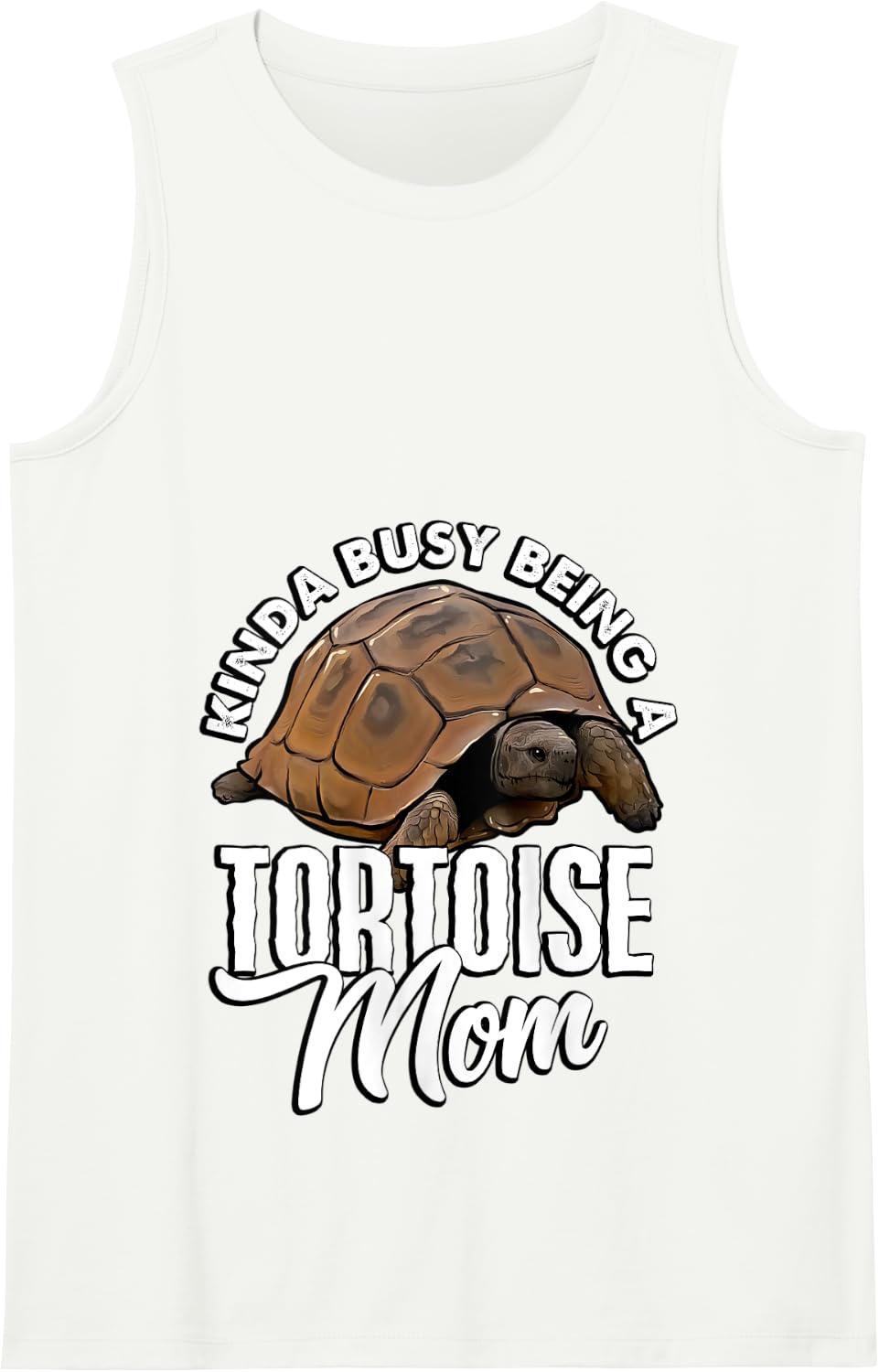 Tortoise Mom Tank Top - White