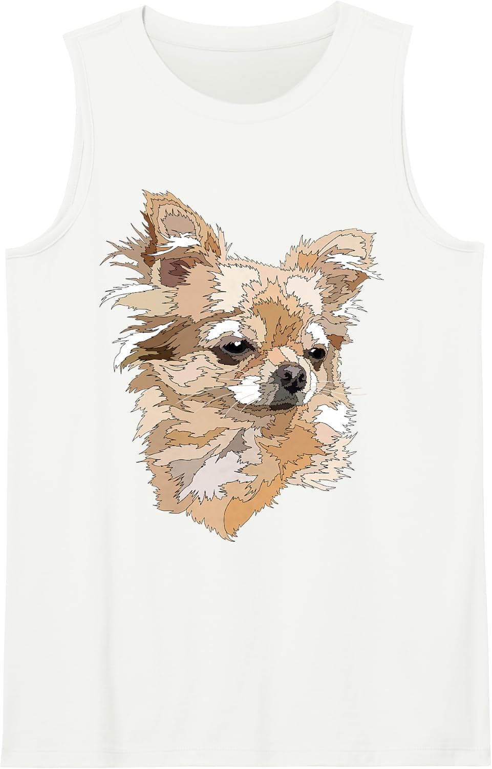 Chihuahua Long Hair Funny Chihuahua Long Haired Chiwawa Dog Sleeveless Tank Top - White