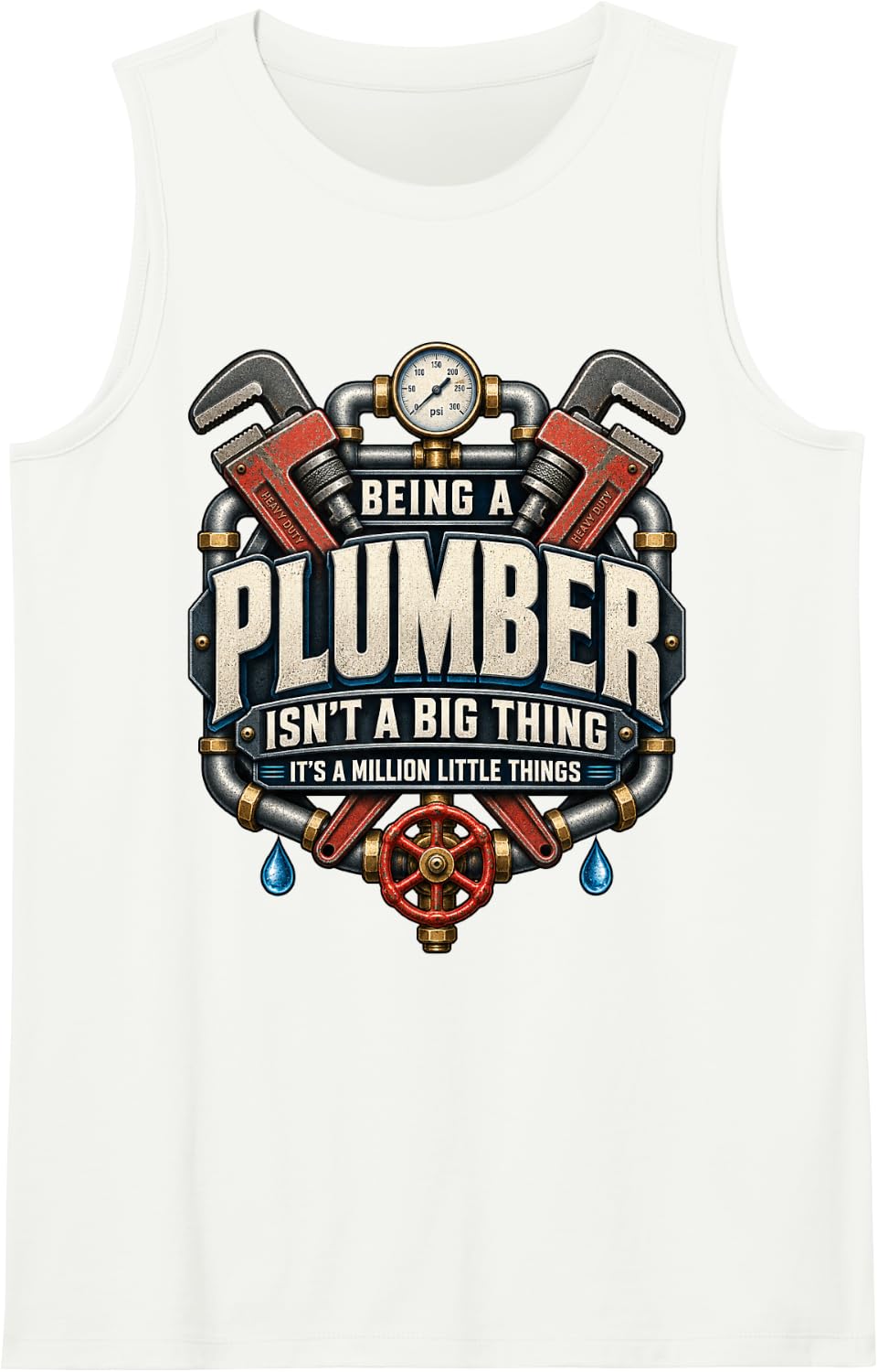 Plumber Outfit Pipefitter Clothing Funny Tee Being A Plumber Sleeveless Tank Top - White