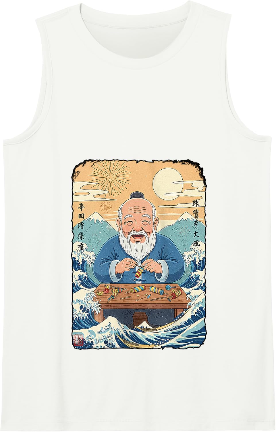 Kawaii Pyro Fireworks Tank Top - White
