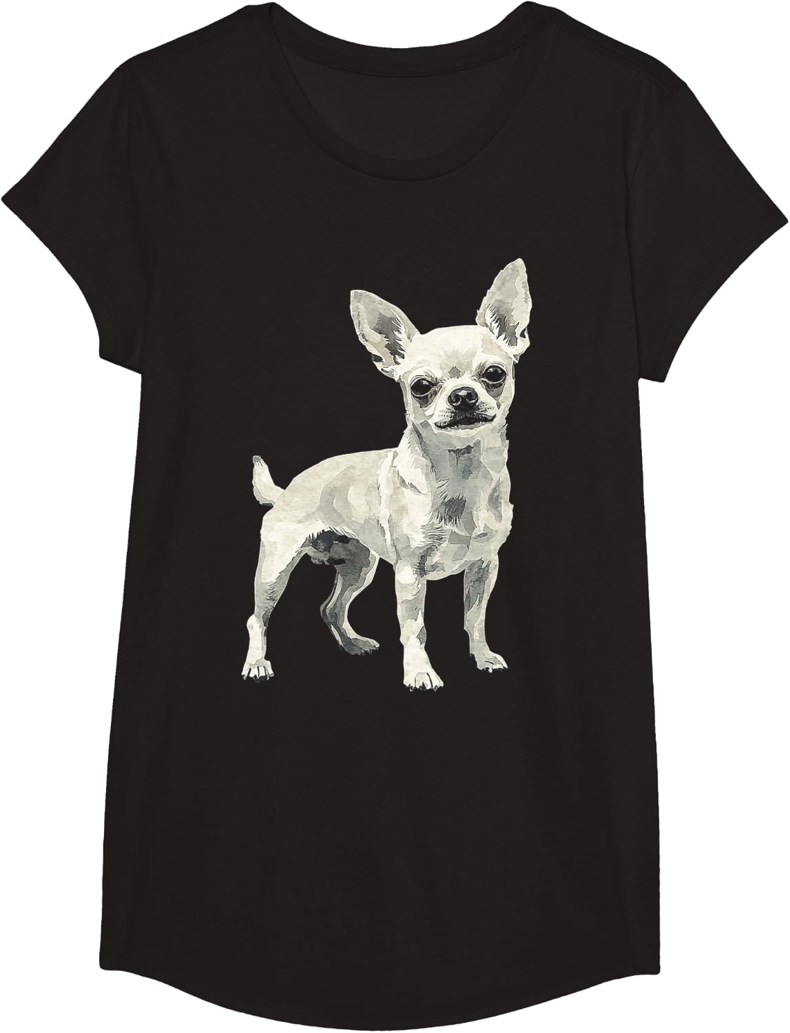 Chihuahua Dog Graphic Pet Illustration Chihuahua T-Shirt - Girls Black