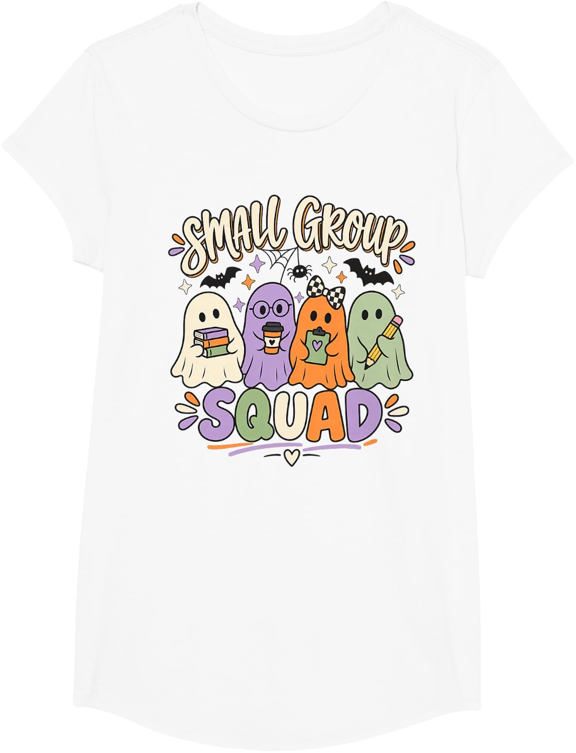 Small Group Squad Paraprofessional Teacher Aide T-Shirt - Girls White