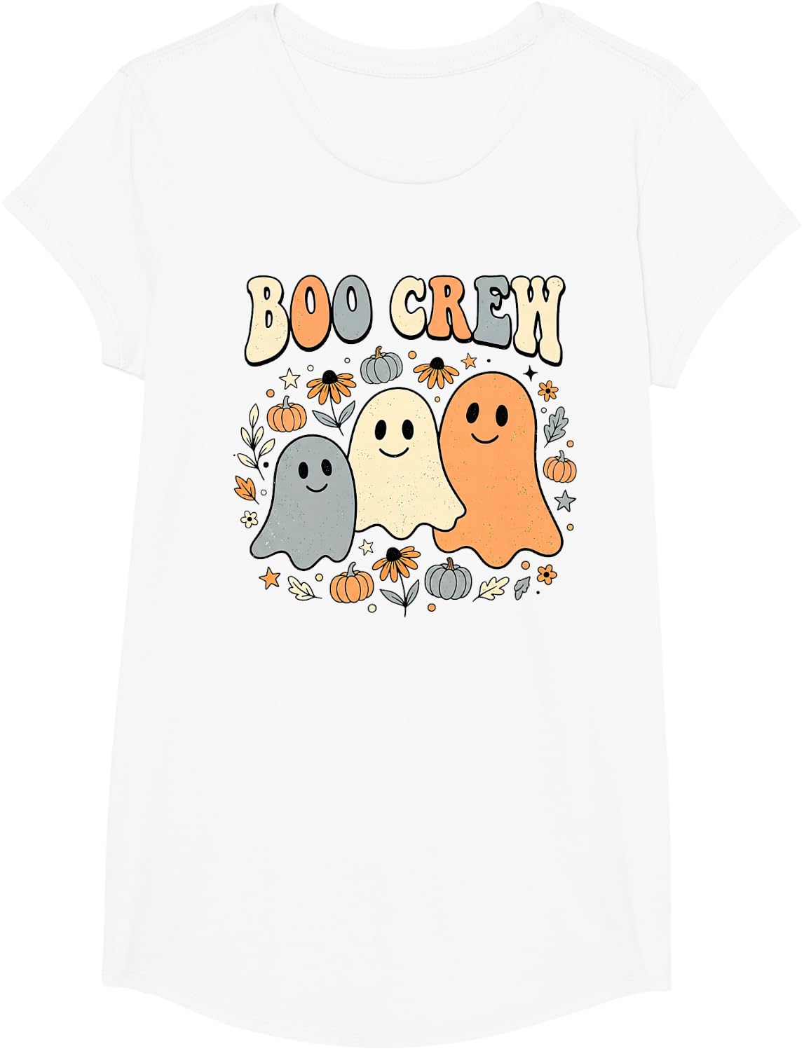 Boo Crew Halloween Ghost Squad Family T-Shirt - Girls White