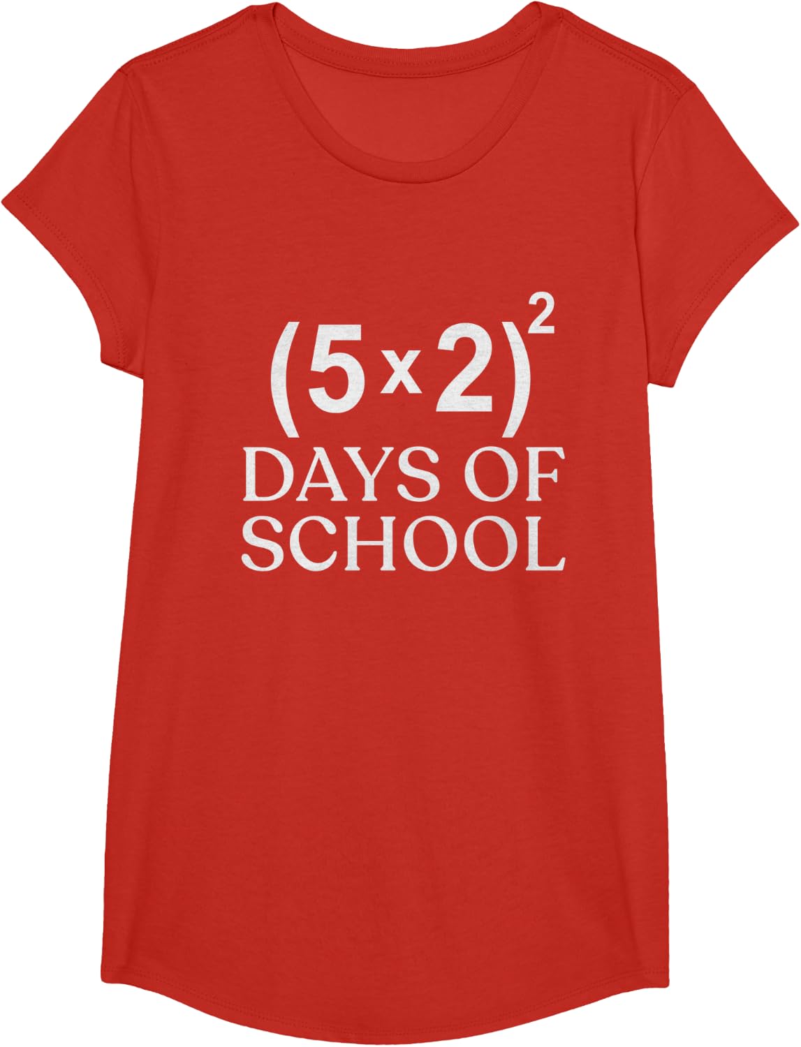 Math Equation 100th Day of School Teacher Kids 100 Days T-Shirt - Girls Red