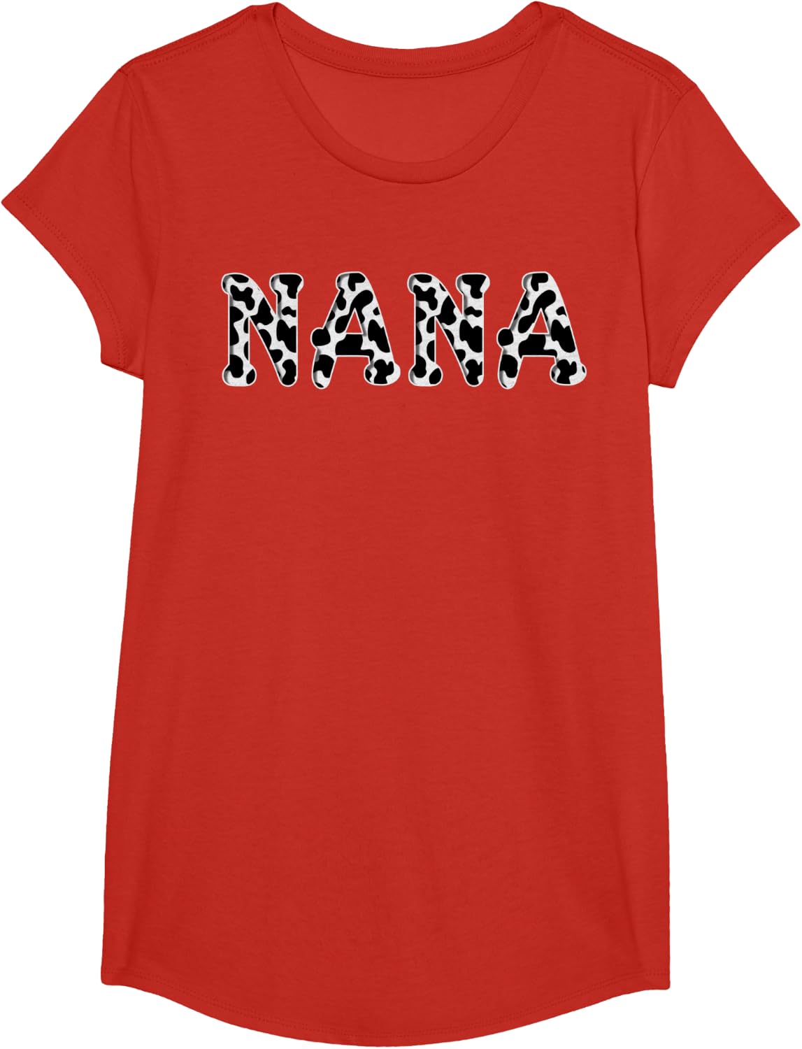 Cow Nana Birthday Family Matching Girl Boy Farm Birthday T-Shirt - Girls Red