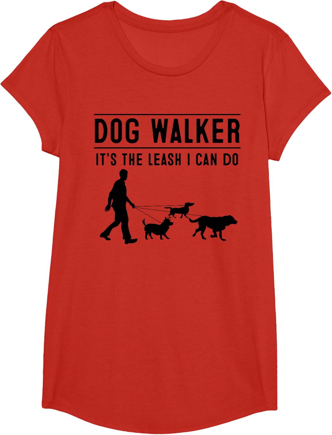Best Dog Walker Design For Men Women Pet Walker Dog Walking T-Shirt - Girls Red