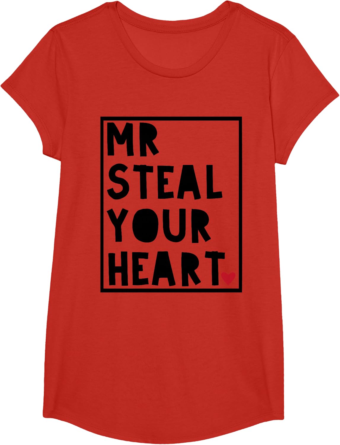 Valentine's Day Mr Steal Your Heart Boy Shirt T-Shirt - Girls Red