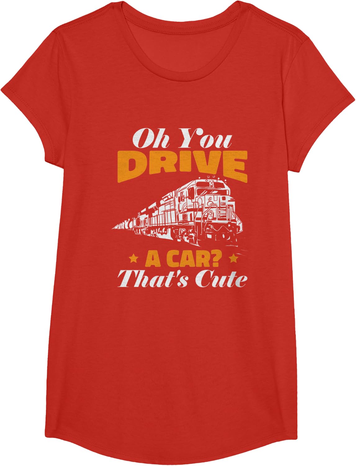 Conductor Train Steam Locomotive T-Shirt - Girls Red