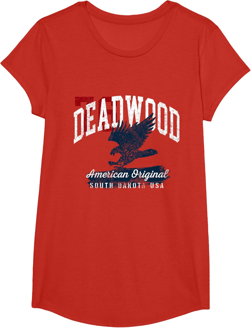 Deadwood South Dakota Vintage Patriotic Sports T-Shirt - Girls Red