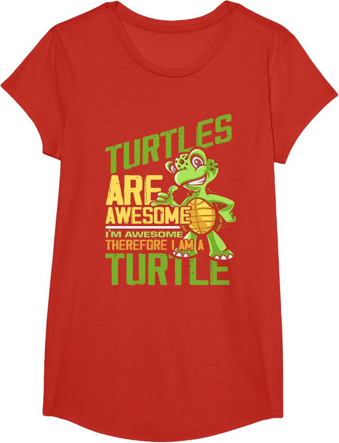 Turtles Are Awesome Tortoise for Men, Women, Kids T-Shirt - Girls Red