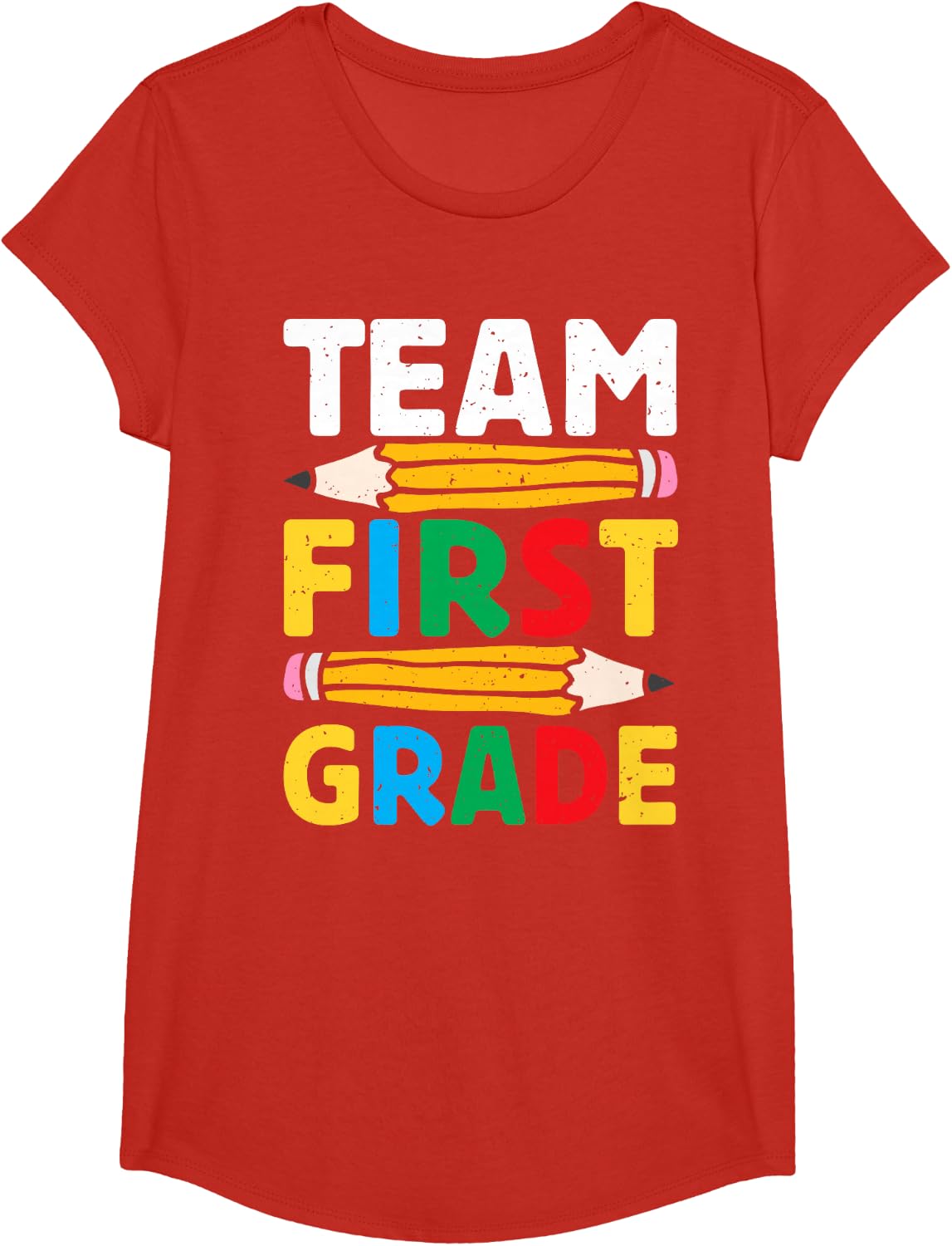 Team First Grade Teacher First Grade Team Teacher School T-Shirt - Girls Red