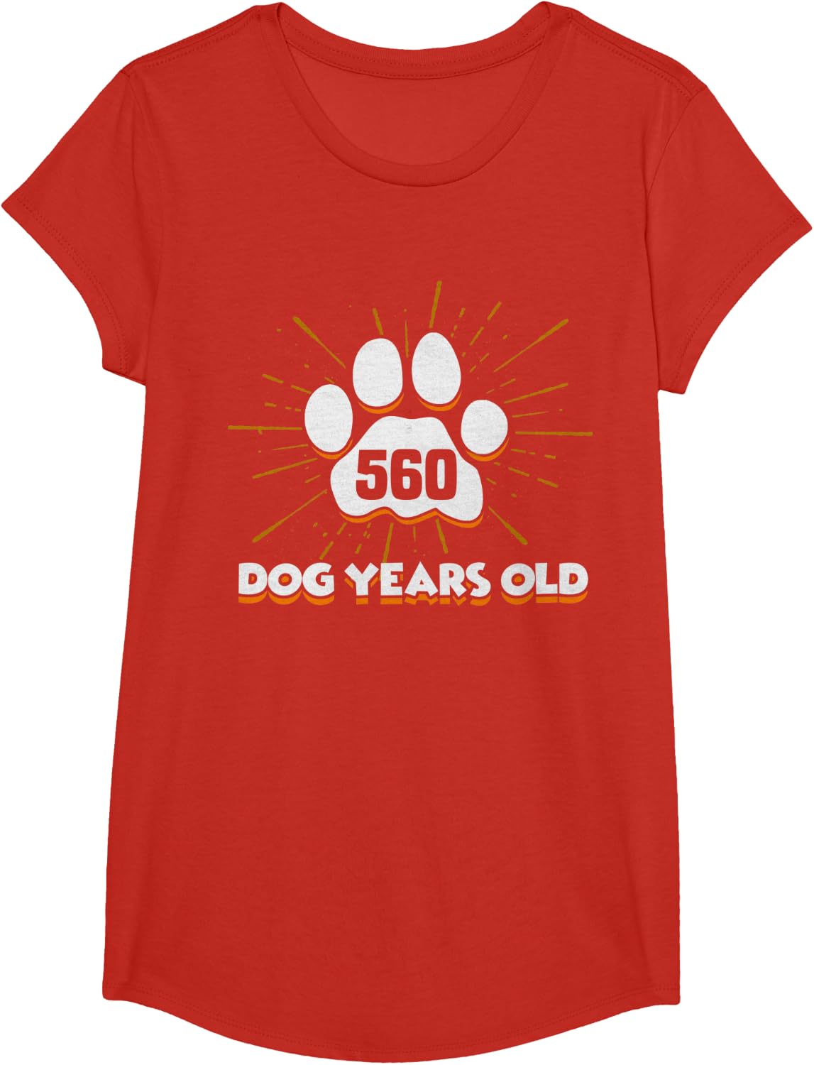 560 Dogs Years Old T-Shirt 80th Birthday Shirt For Dog Lover T-Shirt for Men Women Girls Kids - Girls Red