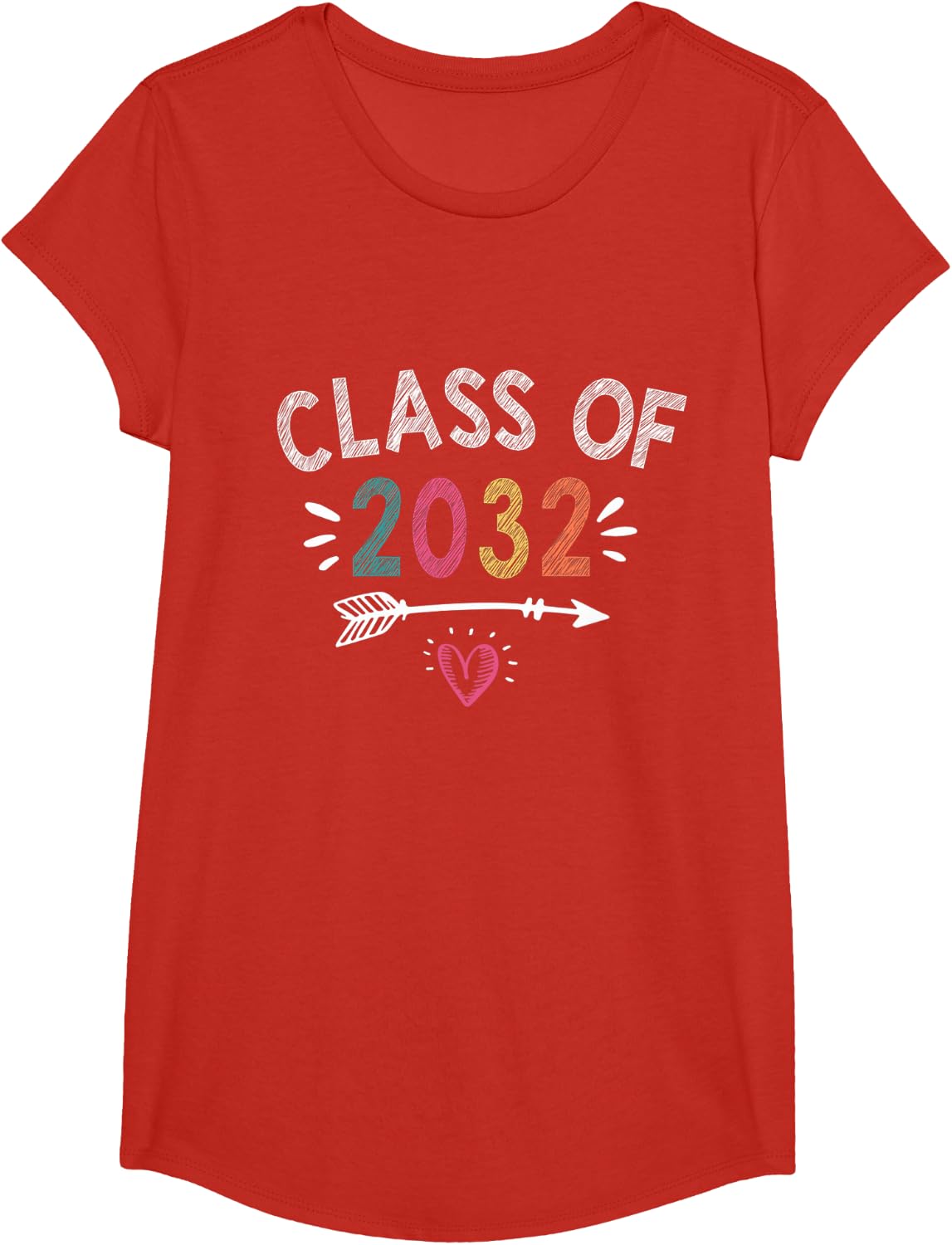 Class Of 2032 Kindergarten Graduation Gifts T-Shirt - Girls Red