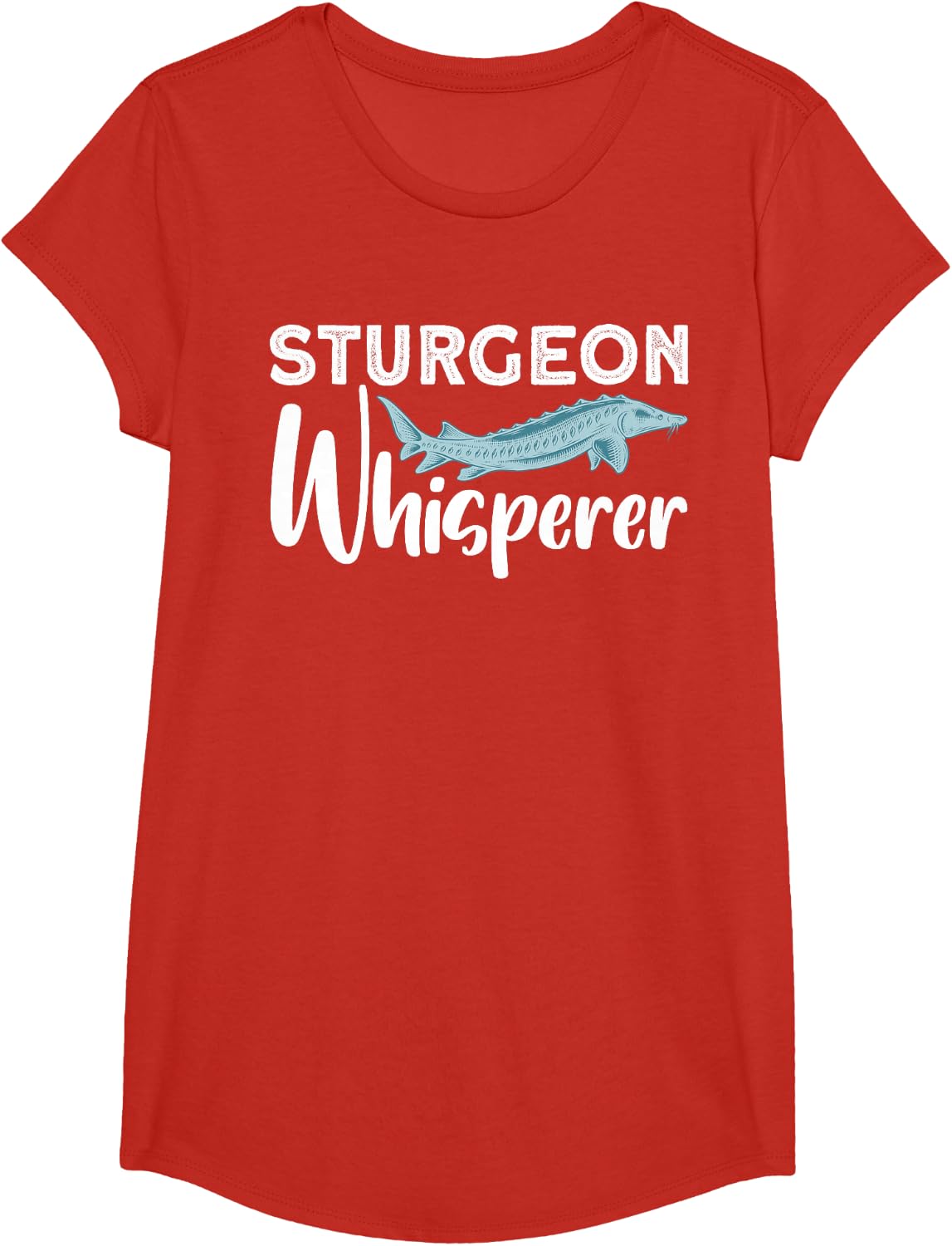 Funny Fishing Design For Men Women Sturgeon Fishing Lovers T-Shirt - Girls Red