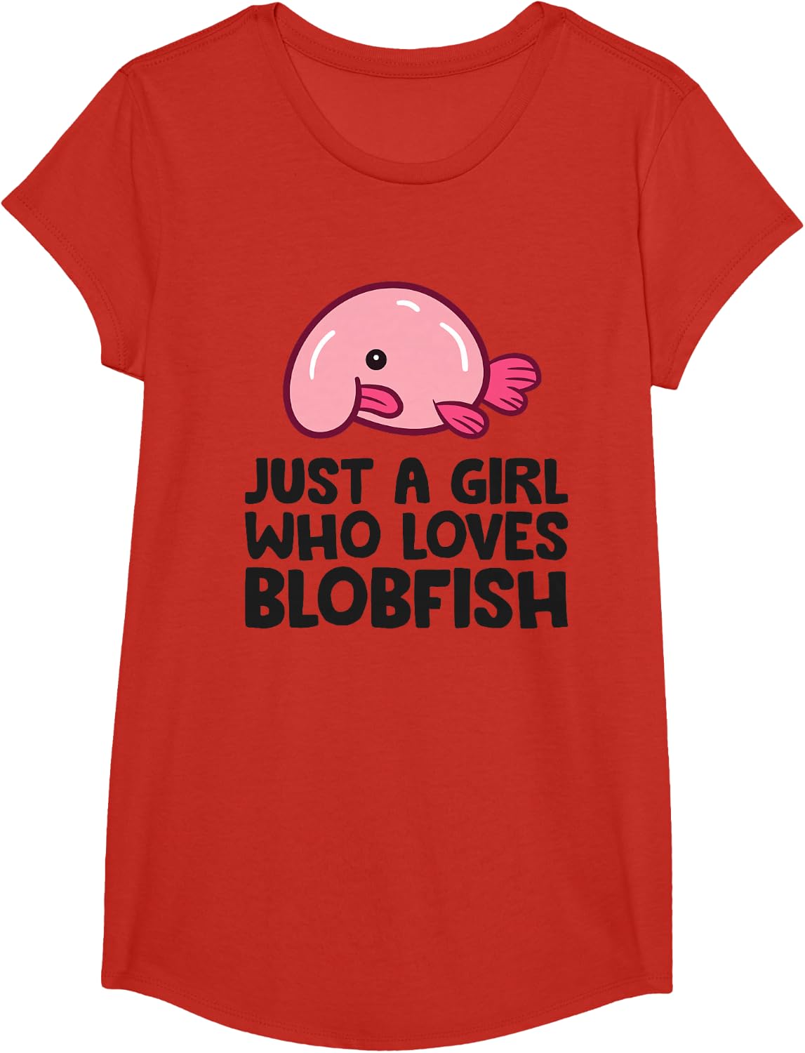 Just a Girl Who Loves Blobfish T-Shirt - Girls Red