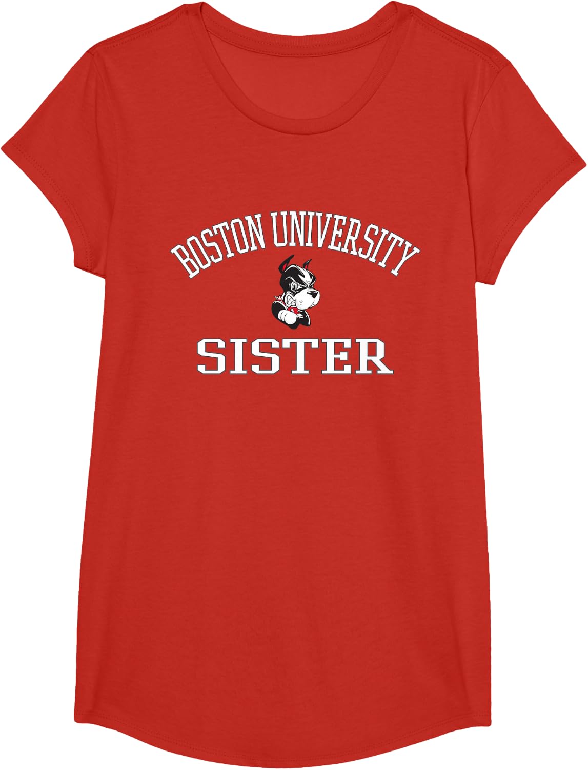 Boston Terriers Sister Arch Over - Boston U T-Shirt - Girls Red