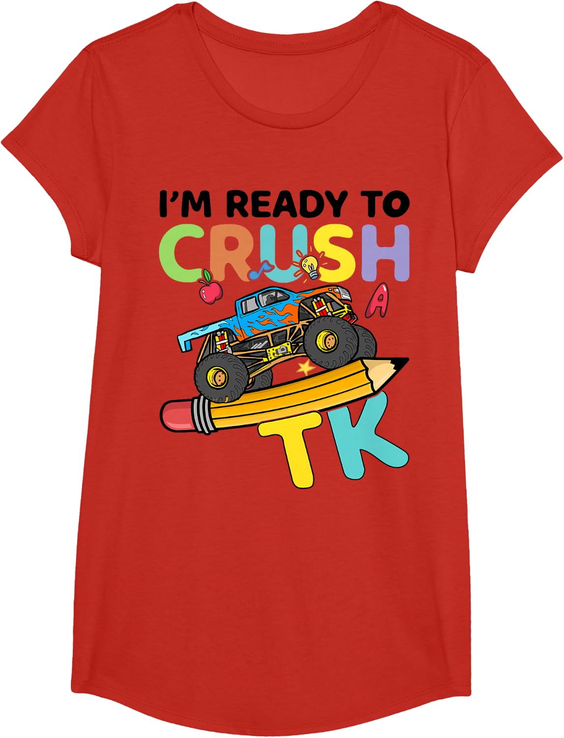 I'm Ready to Crush TK Shirt Kids Boys Girls First Day of School Tee T-Shirt - Girls Red