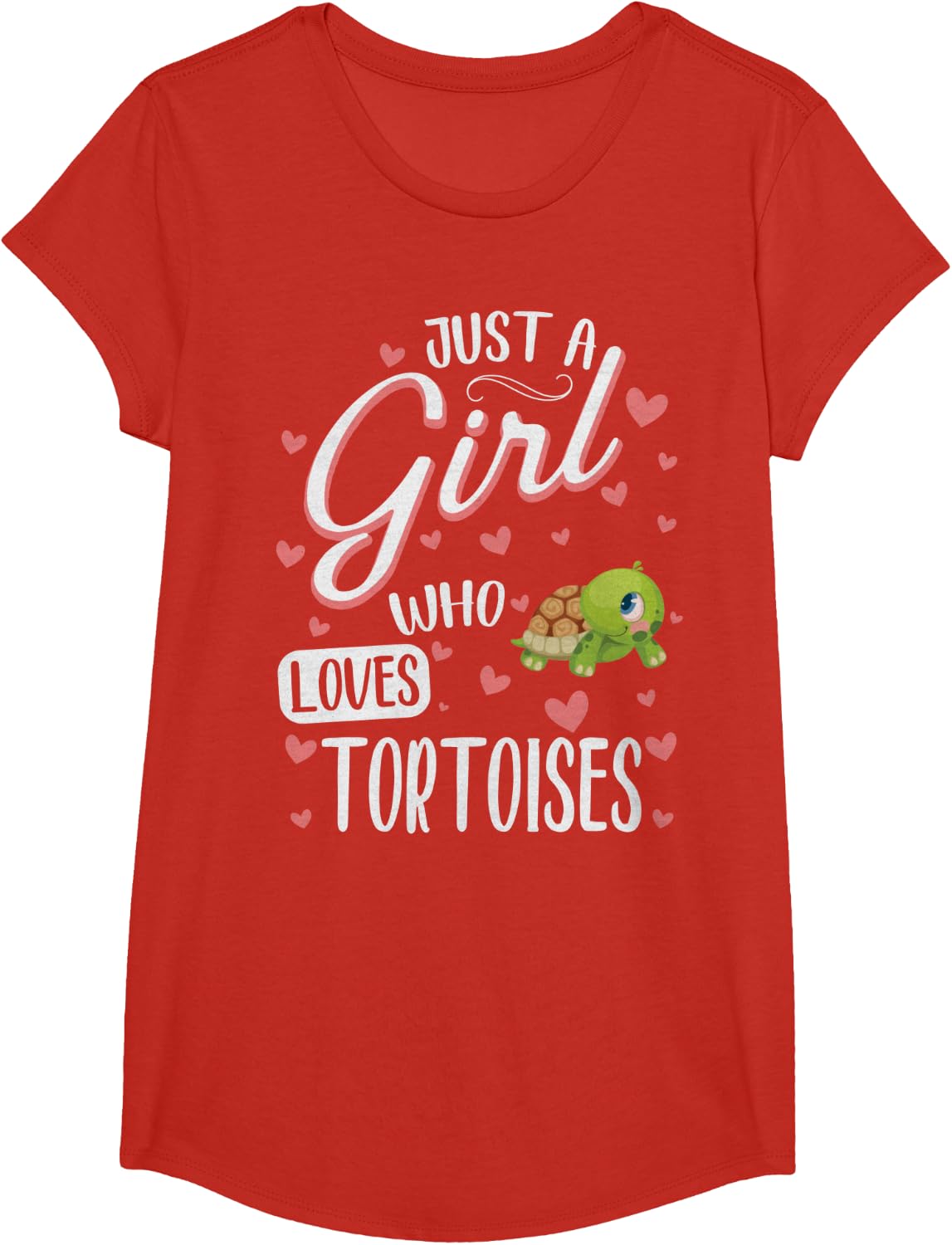 Just A Girl Who Loves Tortoises - Funny Tortoise Lover T-Shirt - Girls Red