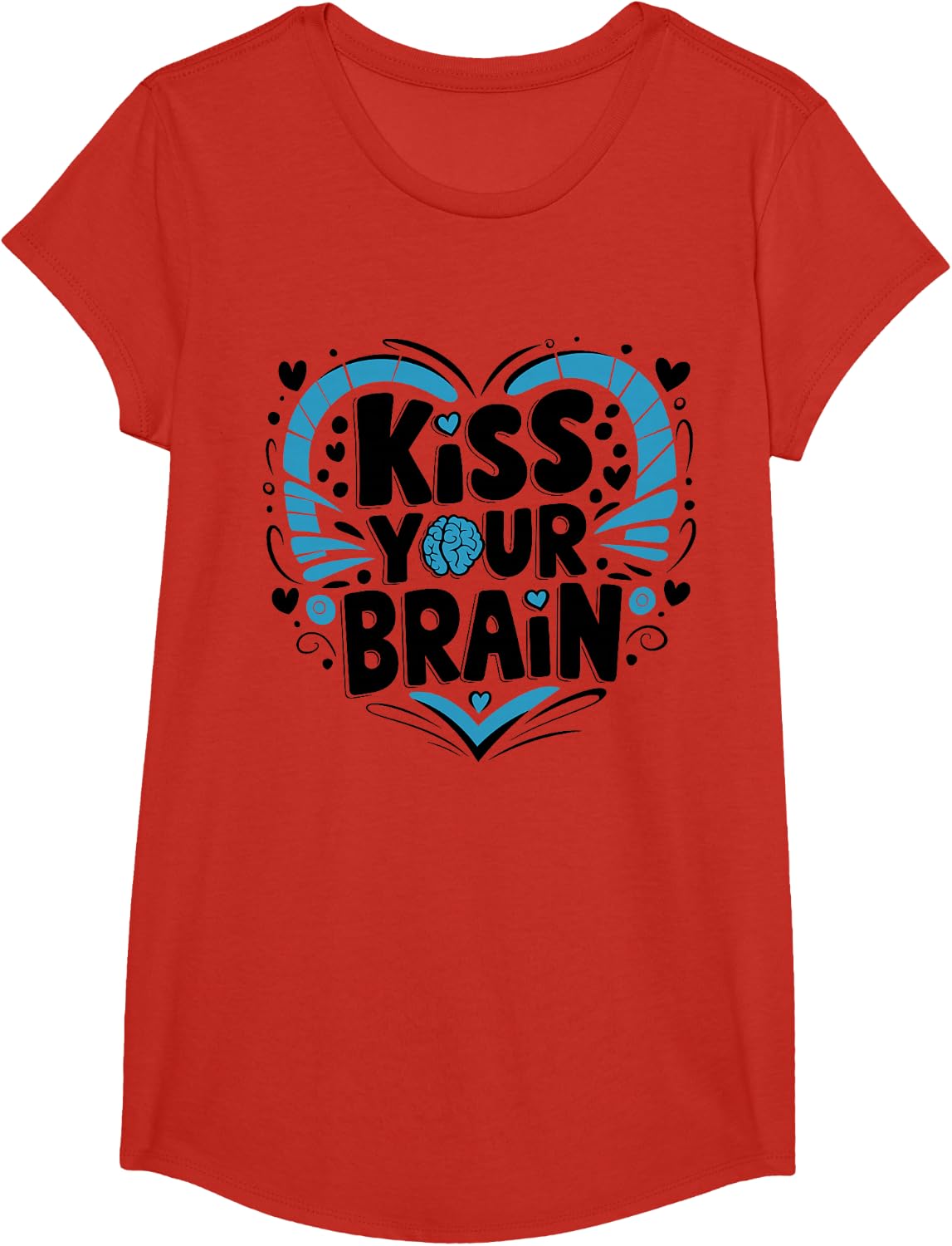 Kiss Your Brain, SPED Paraprofessional Special Ed Teacher T-Shirt - Girls Red