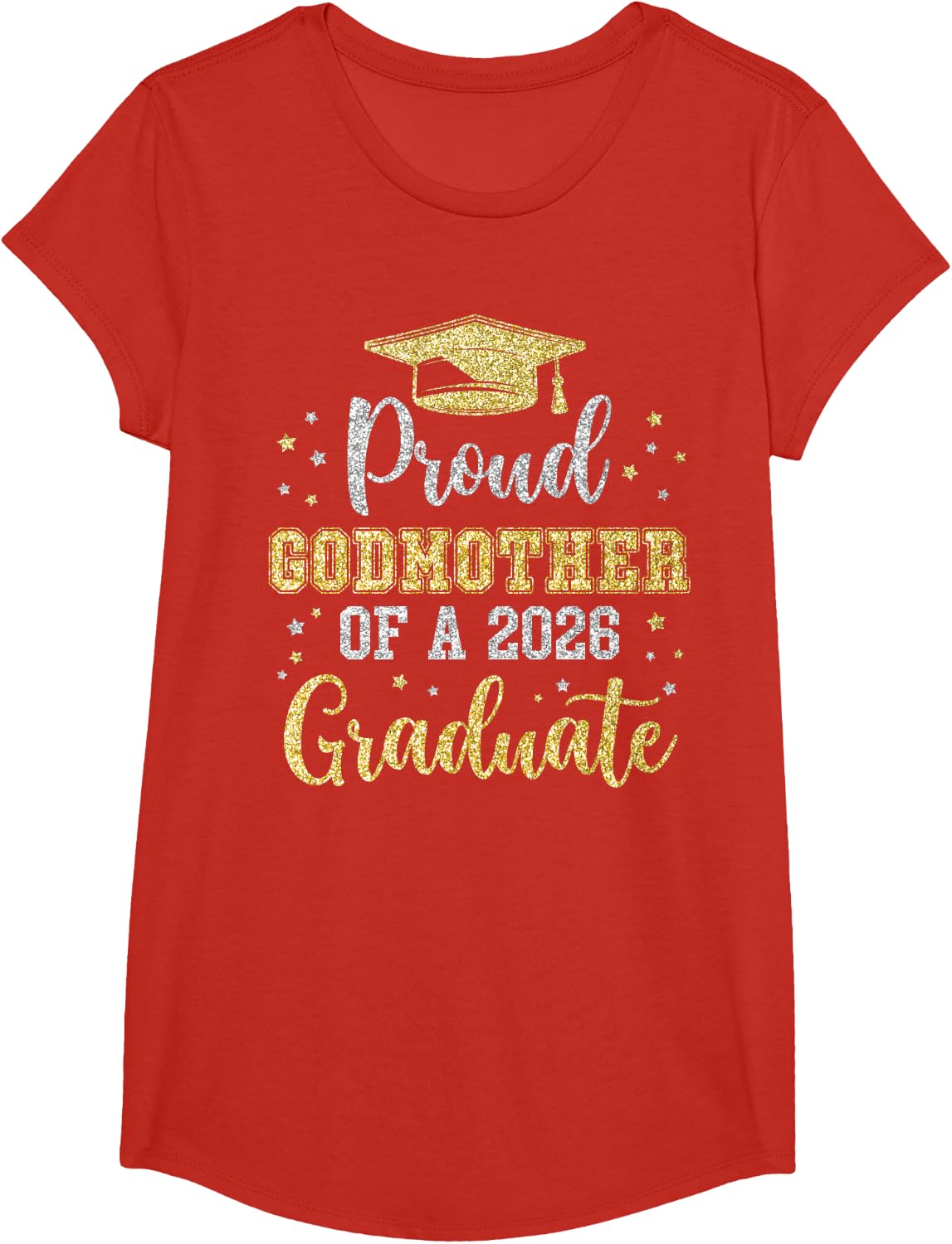 Proud Godmother of A 2026 Graduate Class of 2026 Senior T-Shirt - Girls Red