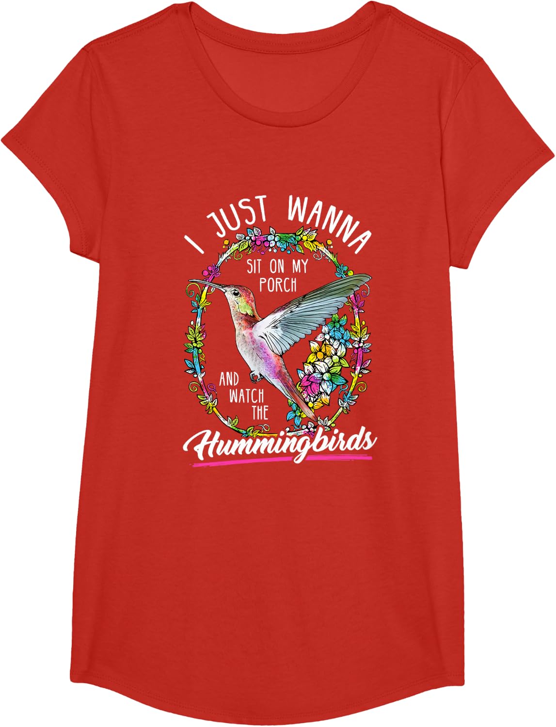 Watch The Hummingbirds T-Shirt - Girls Red