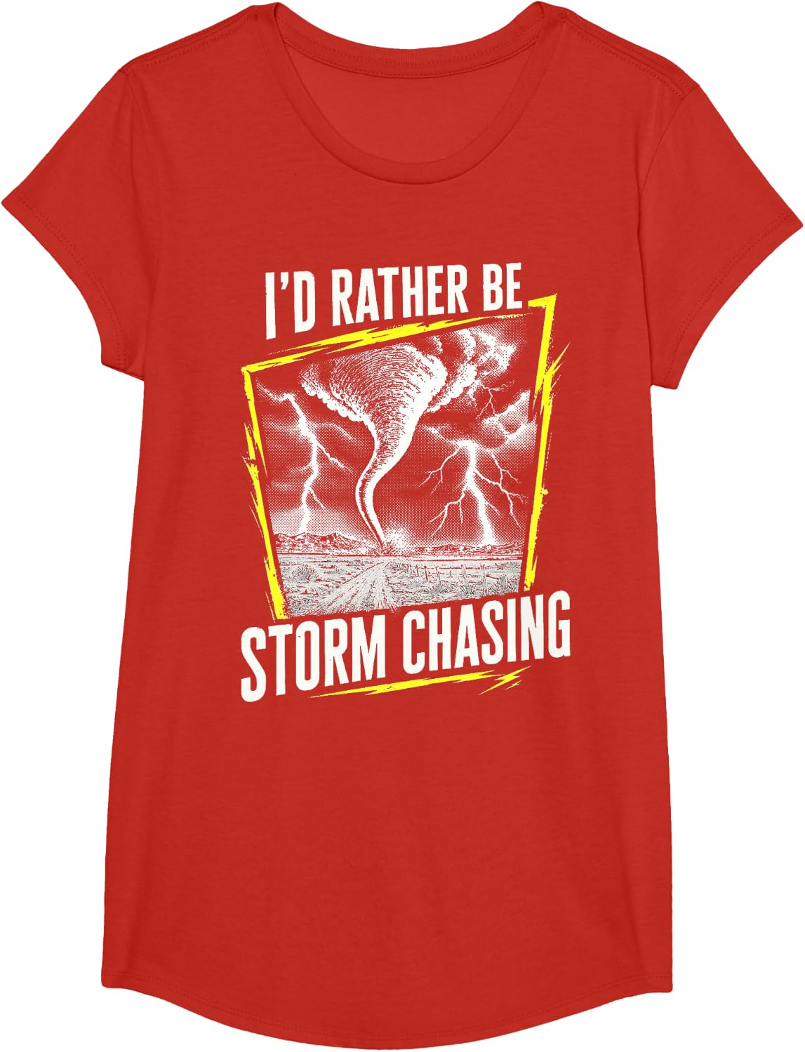 Storm Chasing Weather Nerd Tornado Lover T-Shirt - Girls Red