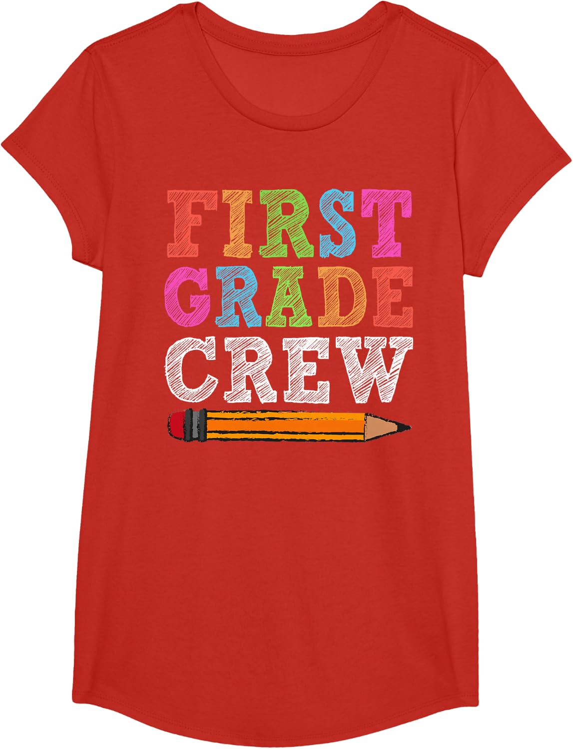 First Grade Crew T-Shirt 1st Grade Gift Back To School T-Shirt - Girls Red