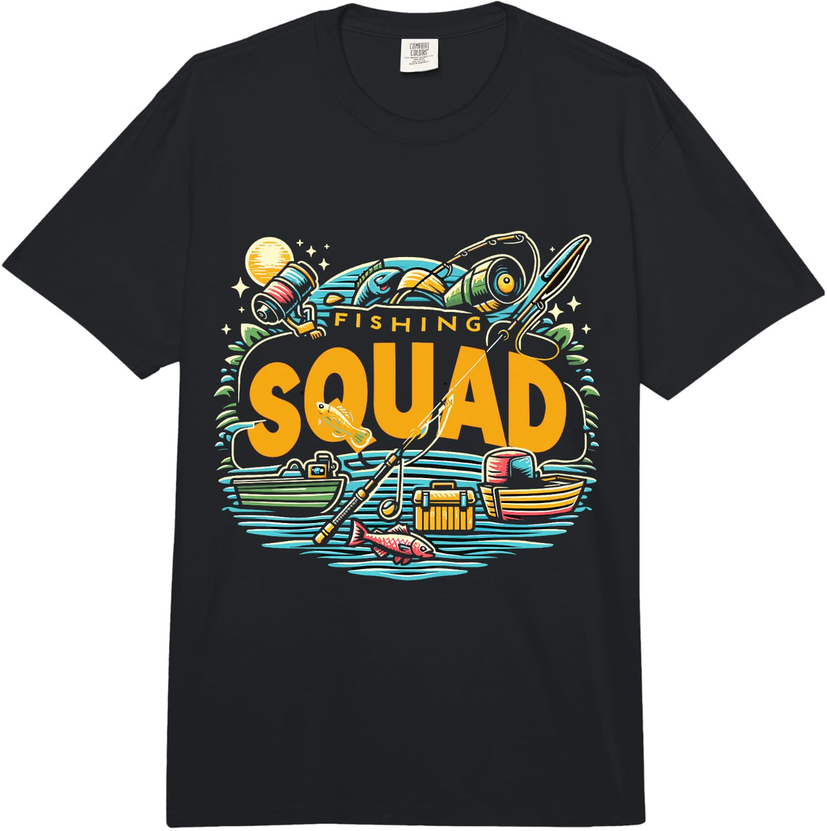 Fishing Squad | Fishing Gear for Anglers Fisherman | Fishing Comfort Colors Adult Heavyweight T-Shirt - Adult Unisex Black