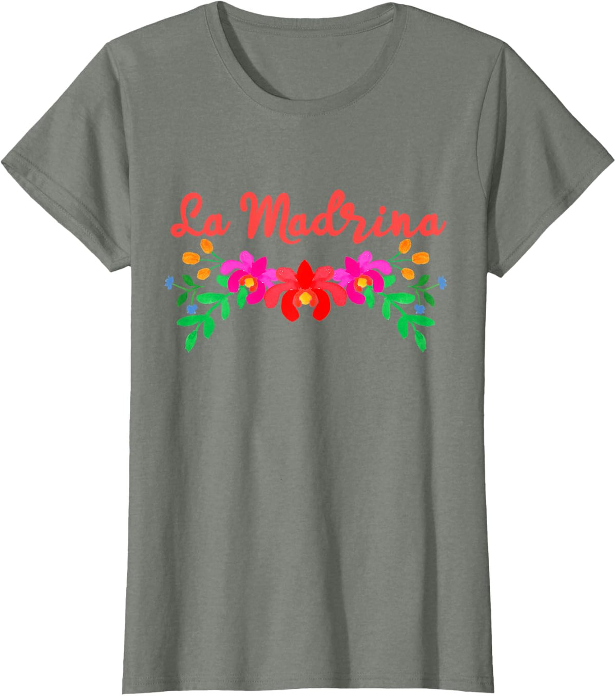 Madrina Gift for Godmother - World's Best La Madrina T-Shirt - Olive Heather