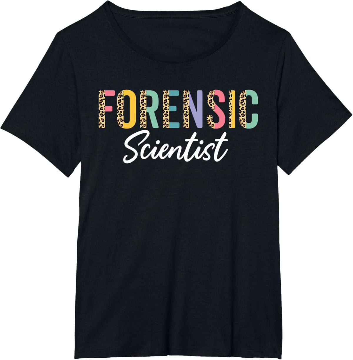 Forensic Scientist Half Leopard Funny Forensic Pathologist T-Shirt - Black