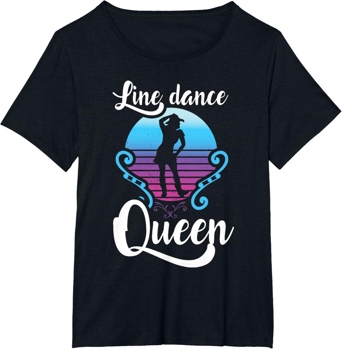 Line Dance Queen Shirt Funny Line Dance Lover Line Dancing T-Shirt - Black