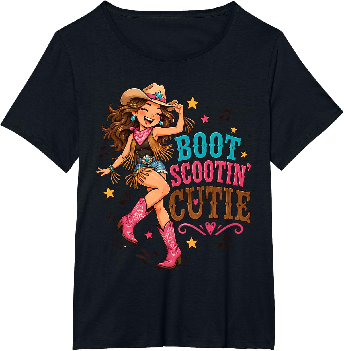 Boot Scootin' Cutie Country Line Dance T-Shirt - Black
