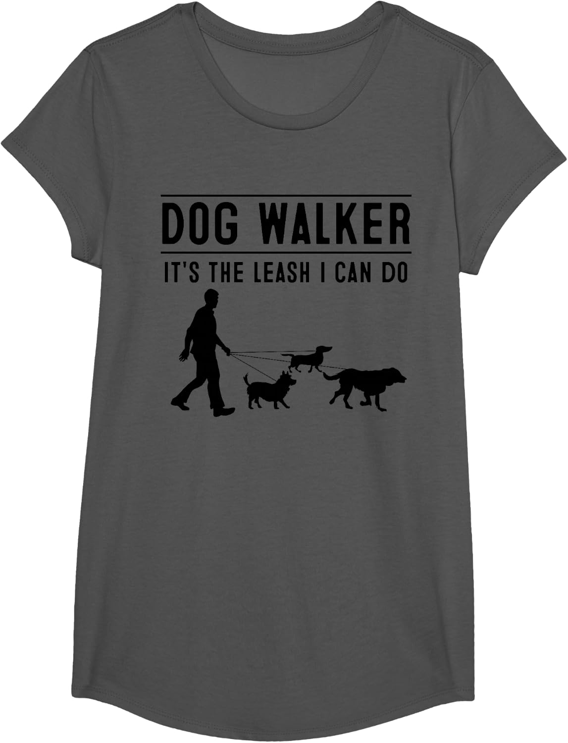 Best Dog Walker Design For Men Women Pet Walker Dog Walking T-Shirt - Girls Asphalt Grey