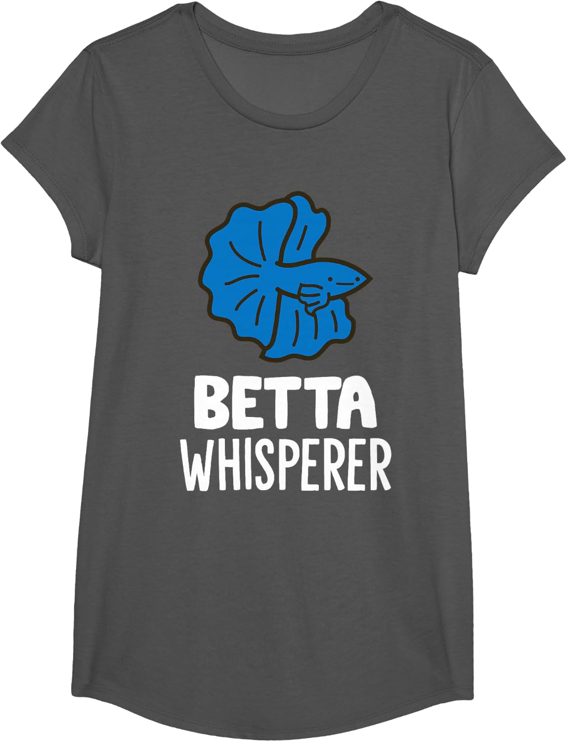 Siamese Fighting Fish Betta Whisperer T-Shirt - Girls Asphalt Grey