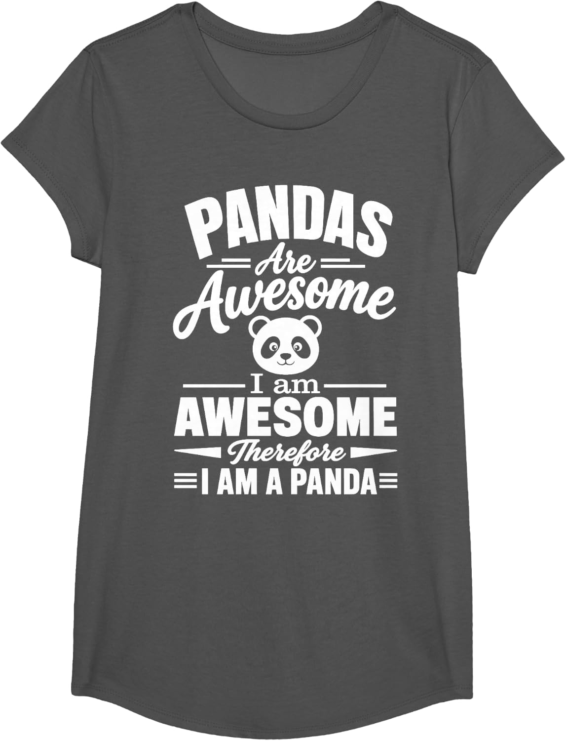 Awesome Panda Lover Panda Bear T-Shirt - Girls Asphalt Grey