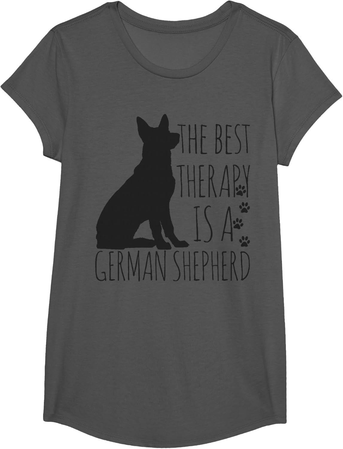 German Shepherds Are The Best Therapy Dog Lover Funny Gift T-Shirt - Girls Asphalt Grey