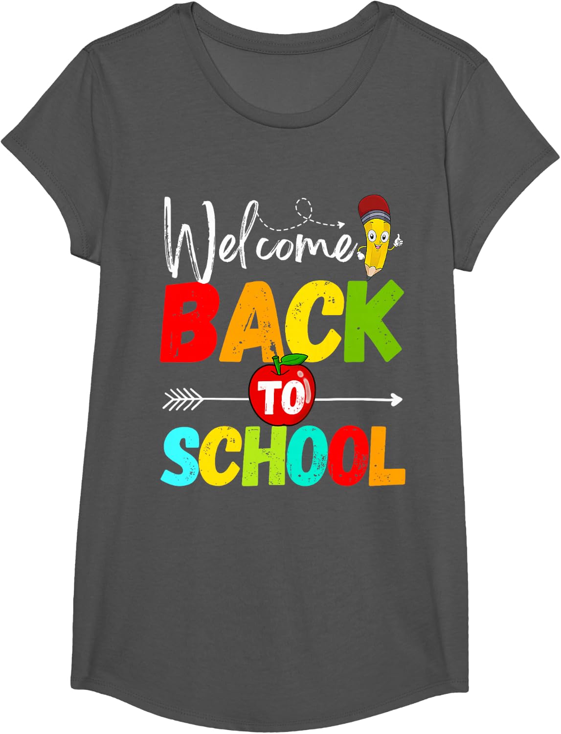 Welcome Back to School 2025 Teachers Students First Day of School Shirt Tee T-Shirt for Men Women - Girls Asphalt Grey